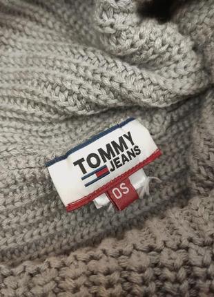 Шапка tommy hilfiger серая вязаная мужская бини спортивная2 фото