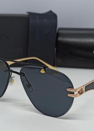 Maybach очки капли мужские солнцезащитные черные в черно золотом металле