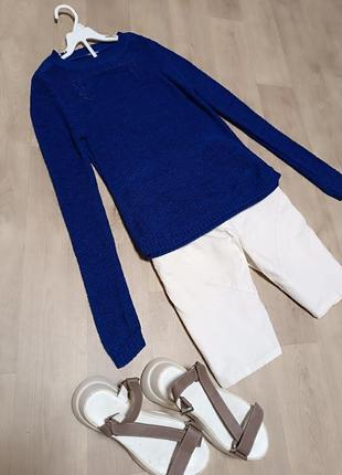 Синий вязаный свитер джемпер only6 фото