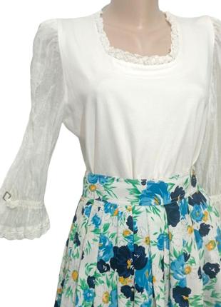 Rose-blusen, блуза с пышными рукавами, кружевом, винтаж.1 фото