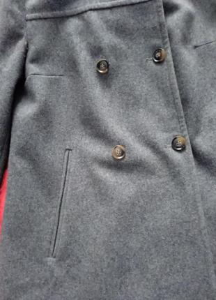 Жіноче круте натуральне пальто сіре вільного силуету італія вовна ідеальний стан4 фото