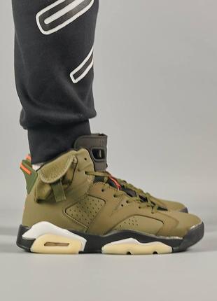 Демісезон  nike air jordan retro 6 x travis scott ‘olive’