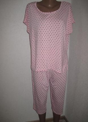 Розовая вискозная пижама в горошек george р-р16-18