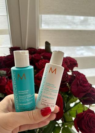 Зволожувальний шампунь+бальзам hydrating shampoo moroccanoil, 70 мл1 фото