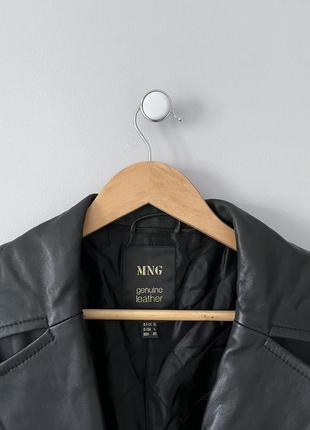 Кожаный удлиненный пиджак, тренч mango2 фото