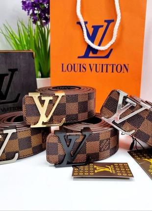 Ремінь в стилі louis vuitton lv луї вітон лв3 фото