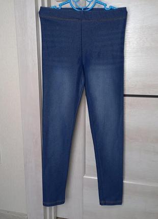 Фірмові нарядні джеггінси джегінси штани зручні джинсові лосини легінси h&m для дівчинки 7-8 років