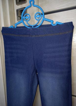 Фірмові нарядні джеггінси джегінси штани зручні джинсові лосини легінси h&m для дівчинки 7-8 років3 фото