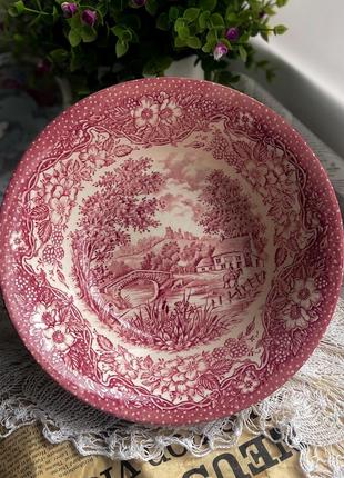 Глубокая фарфоровая тарелка винтаж англия салатник миска
