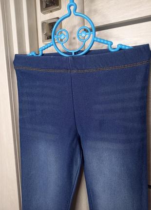 Фірмові нарядні джеггінси джегінси штани зручні джинсові лосини легінси h&m для дівчинки 7-8 років7 фото