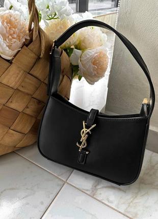 Сумка багет в стилі yves saint laurent hobo black