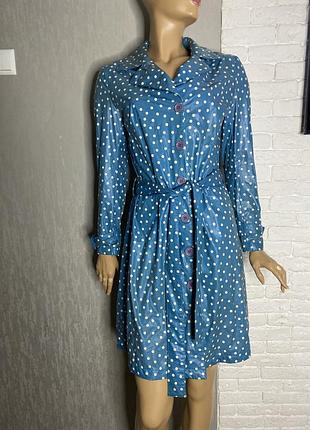 Вінтажний непромокаючий плащ дощовик в горошок вінтаж king louie, xs-s