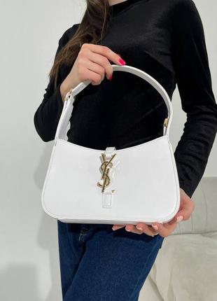 Сумка багет в стилі yves saint laurent hobo white