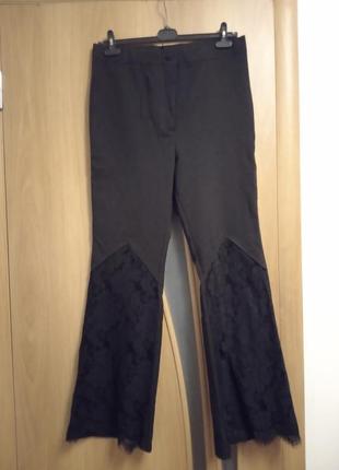 Модные штаны комбинированные гипюром, комплект, размер 16-183 фото