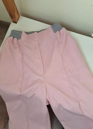 Рожеві модні брюки зі стрілками xxs
