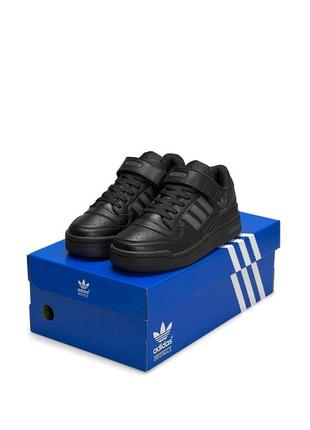 Жіночі кросівки adidas originals forum 84 low black gray leather