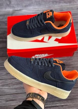 Чоловічі кросівки кеди в стилі nike air force blue orange