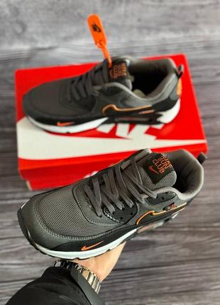 Чоловічі кроси в стилі nike air max 90 silver orange6 фото