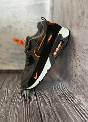 Чоловічі кроси в стилі nike air max 90 silver orange9 фото