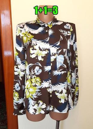 🤩1+1=3 стильна шоколадна блуза блузка в квітковий принт zara, розмір 44 - 462 фото
