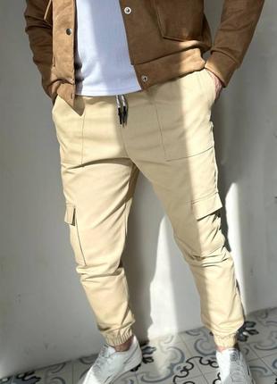 Чоловічі весняні брюки з кишенями з котону         6791 фото