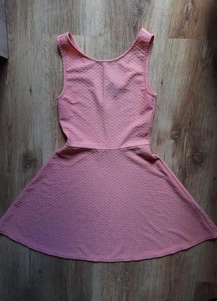 Персикова коротенька сукня, h&m, розмір xs