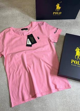 Жіноча футболка polo ralph lauren рожева барбі поло