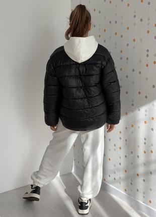 Дитяча чорна куртка zara для дівчинки/міжсезонна/детская черная демисезонная куртка зара на девочку6 фото