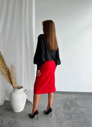 Чорна жіноча сорочка блуза з широкими рукавами укорочена софт8 фото