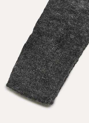 Нова темно сіра водолазка вовняна водолазка альпака zara м вкорочена водолазка з вовни светр альпака светр з вовни вовняний светр6 фото