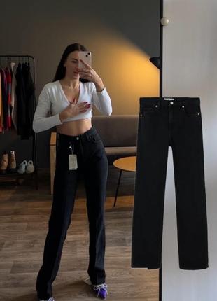 Отличные джинсы mango wide leg в стиле zara, клеш