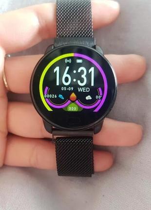Smartwatch смарт годинники чорні розумні фітнес трекер браслет крокомір3 фото