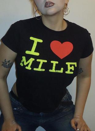 Футболка i love milf y2k grunge