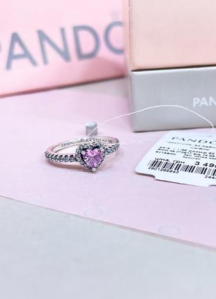 Оригинальная бирка s925 ale пандора новое серебро комплект набор серебряное кольцо колечко розовое сердце искренние чувства камни сердца камешки3 фото