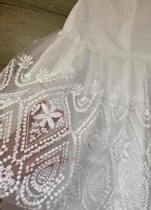 Біле нарядне святкове плаття 7 років4 фото