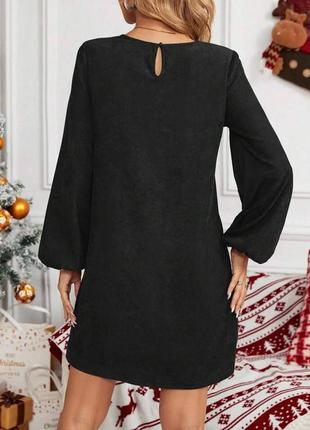 Чорна жіноча вельветова сукня міні коротка сукня вельвет4 фото