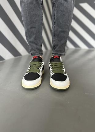 Кросівки nike air jordan 1 x travis scott low og “olive”3 фото