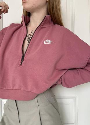 Укорочений світшот кофта nike 1/3 zip2 фото