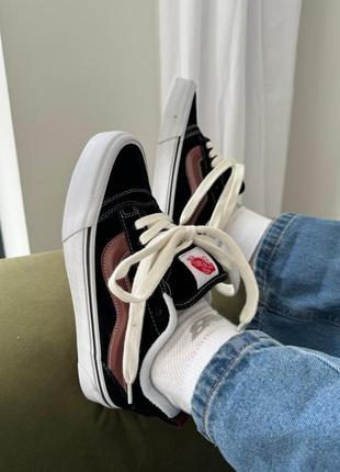 Vans knu skool black/bordo3 фото