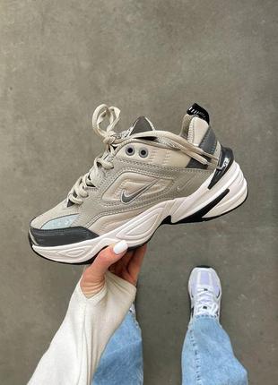 Шикарные женские и мужские кроссовки nike m2k tekno atmosphere grey серые