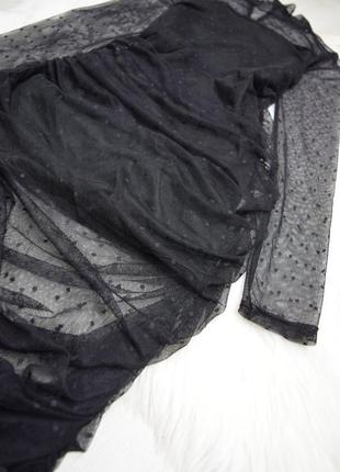 Сукня сітка чорна в горошок плаття на мініатюрну дівчинку6 фото