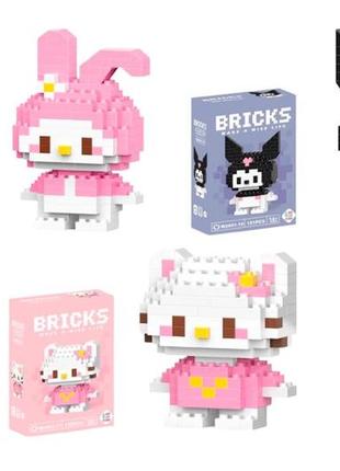 Лего/фігурки hello kitty/конструктор/іграшка/kuromi/melodi з коробкою1 фото