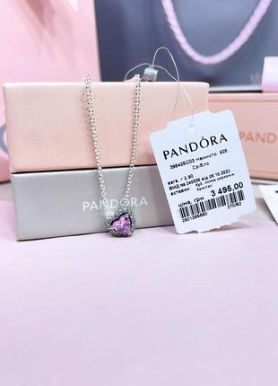 Оригинальная бирка s925 ale пандора новое серебро комплект набор серебряное ожерелье кулон розовое искренние чувства камни сердца сердечки розовый