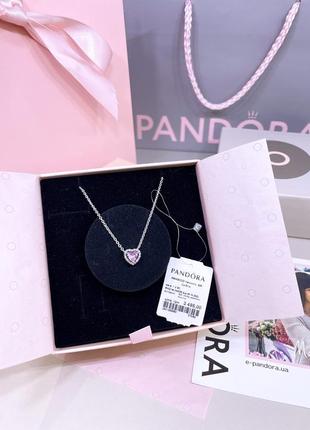 Оригинальная бирка s925 ale пандора новое серебро комплект набор серебряное ожерелье кулон розовое искренние чувства камни сердца сердечки розовый6 фото