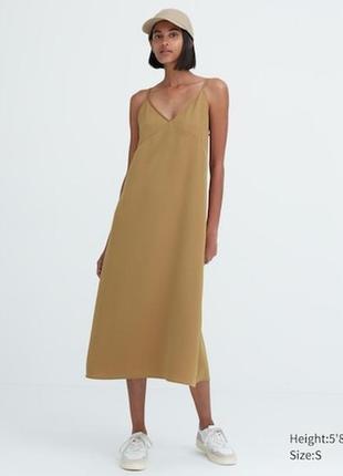 Сукня сліп-дрес uniqlo розмір м 38 (455681) satin camisole dress1 фото