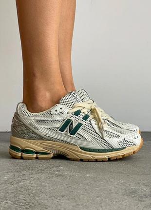 Шикарные женские кроссовки new balance 1906r white green белые2 фото