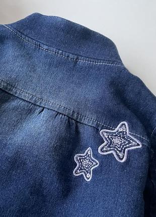 Джинсова куртка бомбер для дівчинки 5-6 років 110-116см8 фото