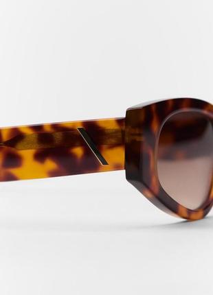 Прямоугольные ацетатные солнцезащитные очки под черепахой4 фото