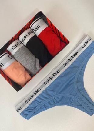 Calvin klein набор женского нижнего белья стринги. размер xl (5шт.)2 фото