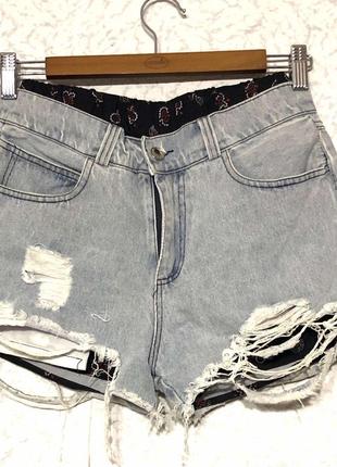 Стильные джинсовые женские шорты с трусиками